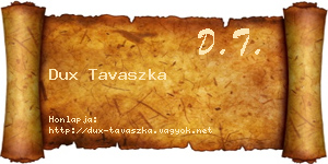 Dux Tavaszka névjegykártya